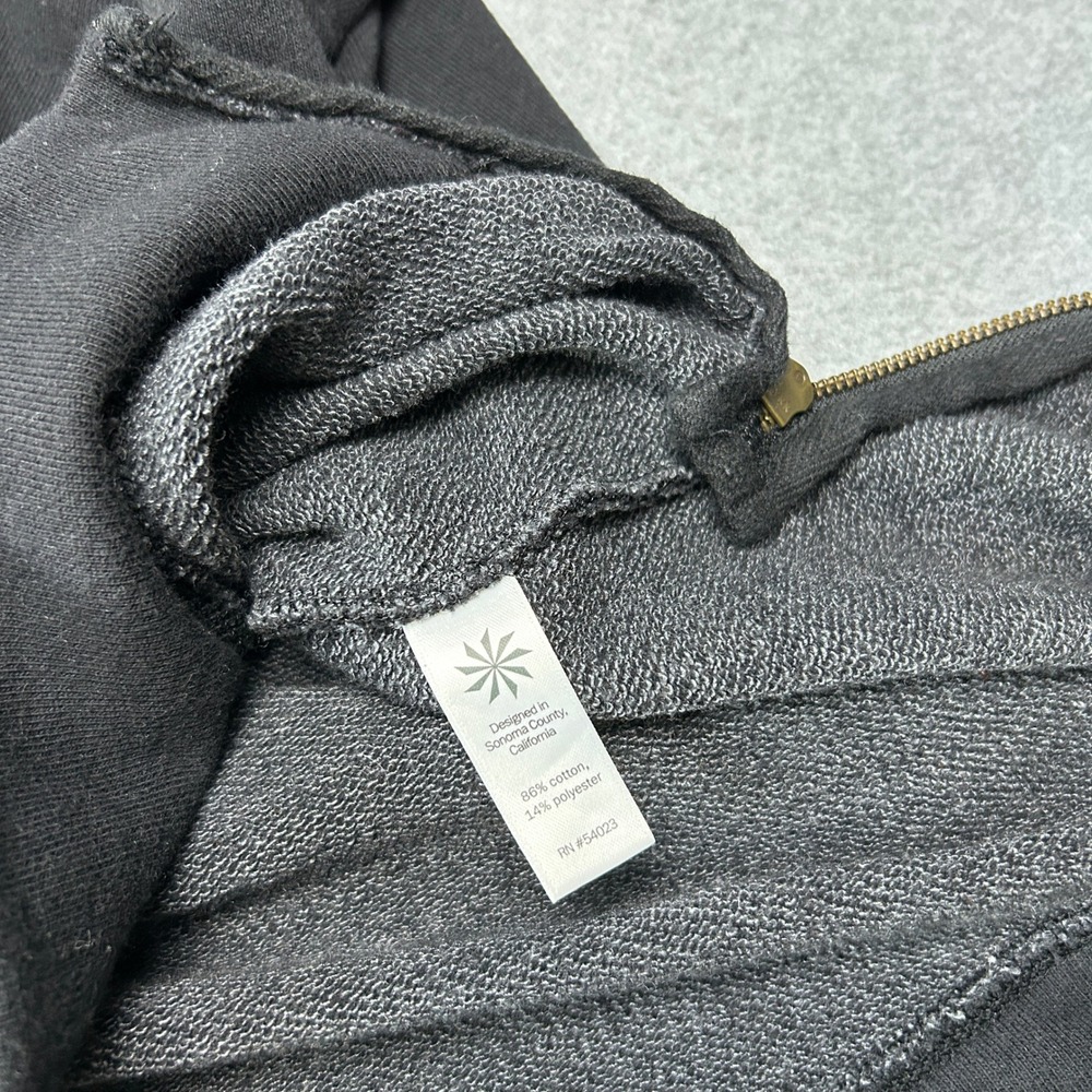 Athleta Black Cityscape Pullover Sweatshirt Side Zip French Terry Size Small - Picture 9 of 12